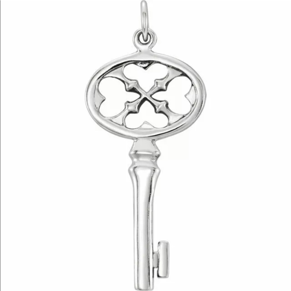 Sterling Silver Key Charm NEW Solid